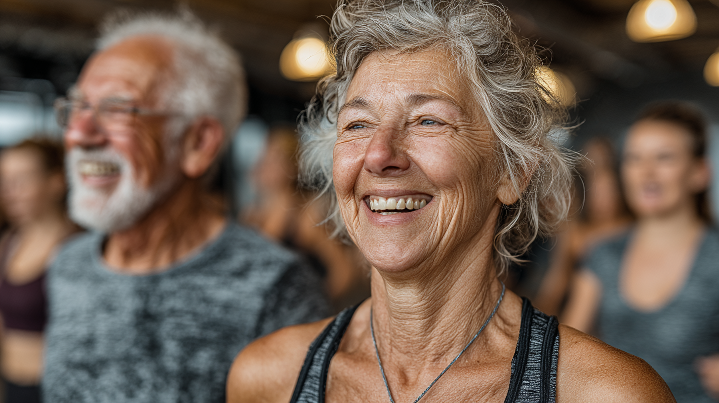 Група старших людей на фітнес-тренуванні